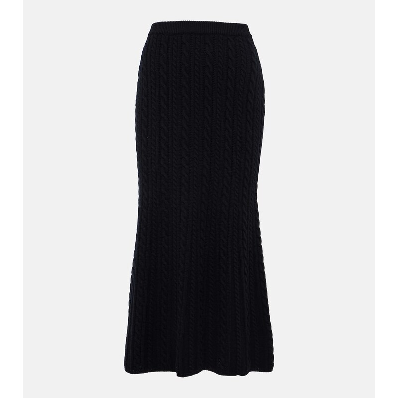 Alessandra Rich Cable-knit wool midi skirt