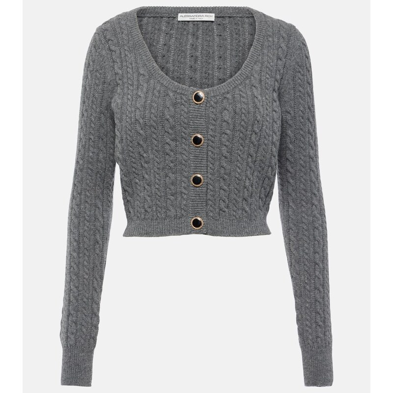 Alessandra Rich Cable-knit wool cardigan