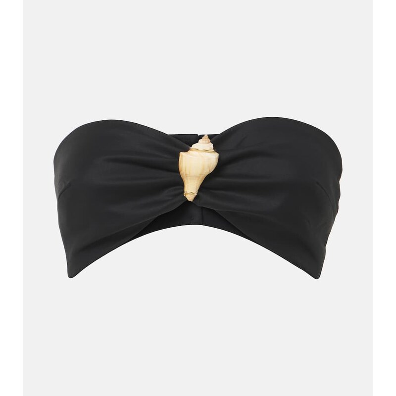 Adriana Degreas Embellished cotton-blend bandeau top