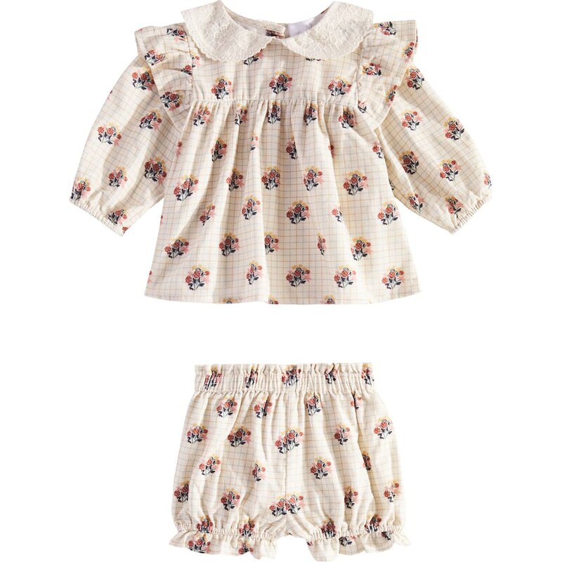 Cera Una Volta Baby Franca blouse and bloomers set