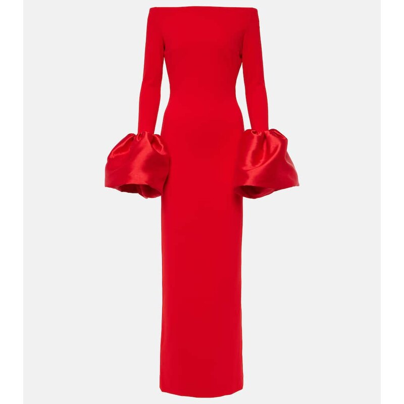 Solace London Talia off-shoulder crÃªpe gown