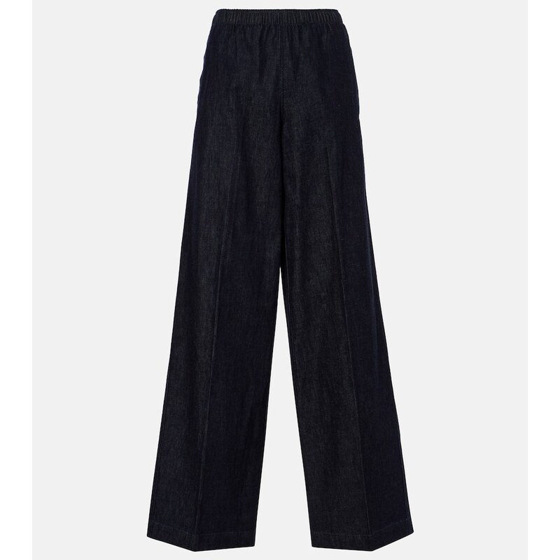 Vince Low-rise cotton twill wide-leg pants