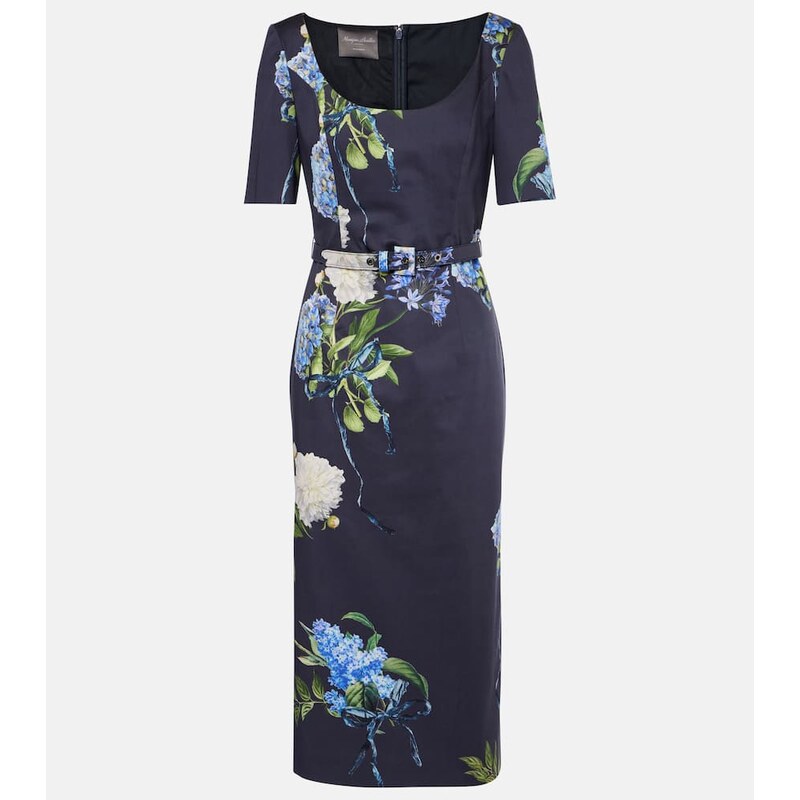Monique Lhuillier Floral poplin midi dress