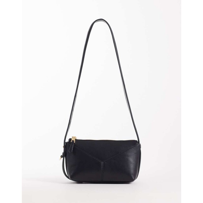 Mango structured cross body bag in black