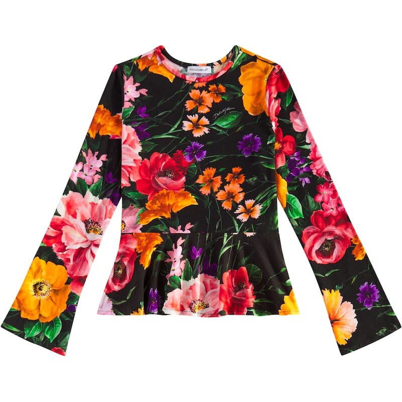 Dolce&Gabbana Kids Floral jersey top