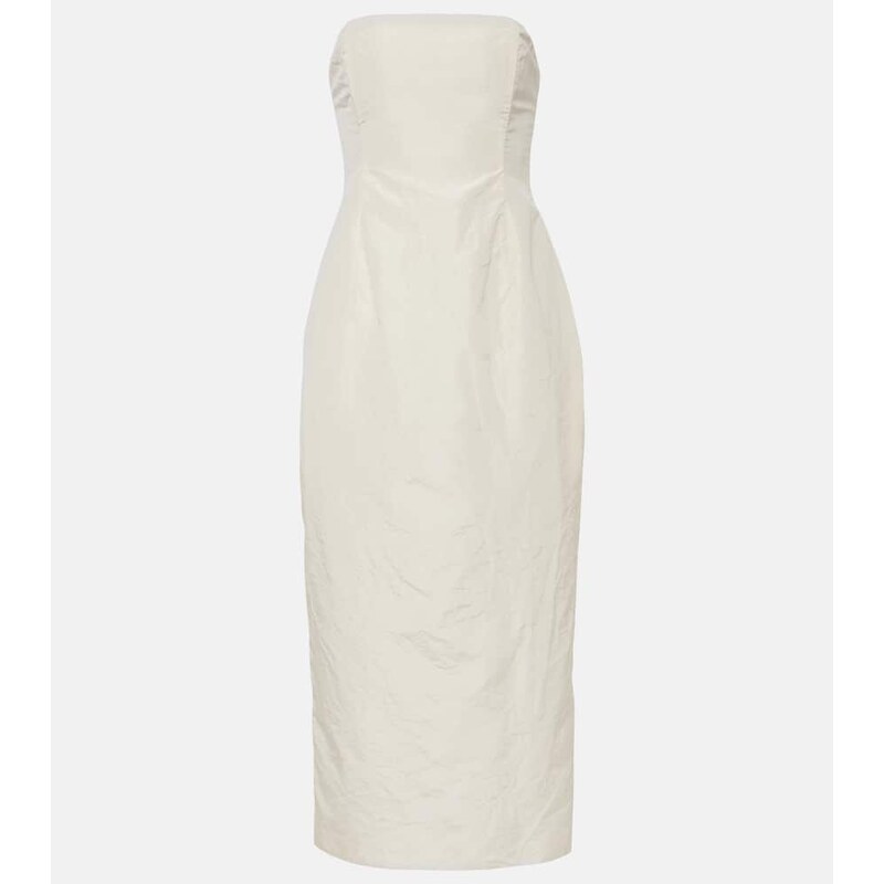 Magda Butrym Strapless silk taffeta midi dress