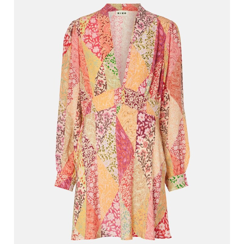Rixo Hebe printed silk minidress