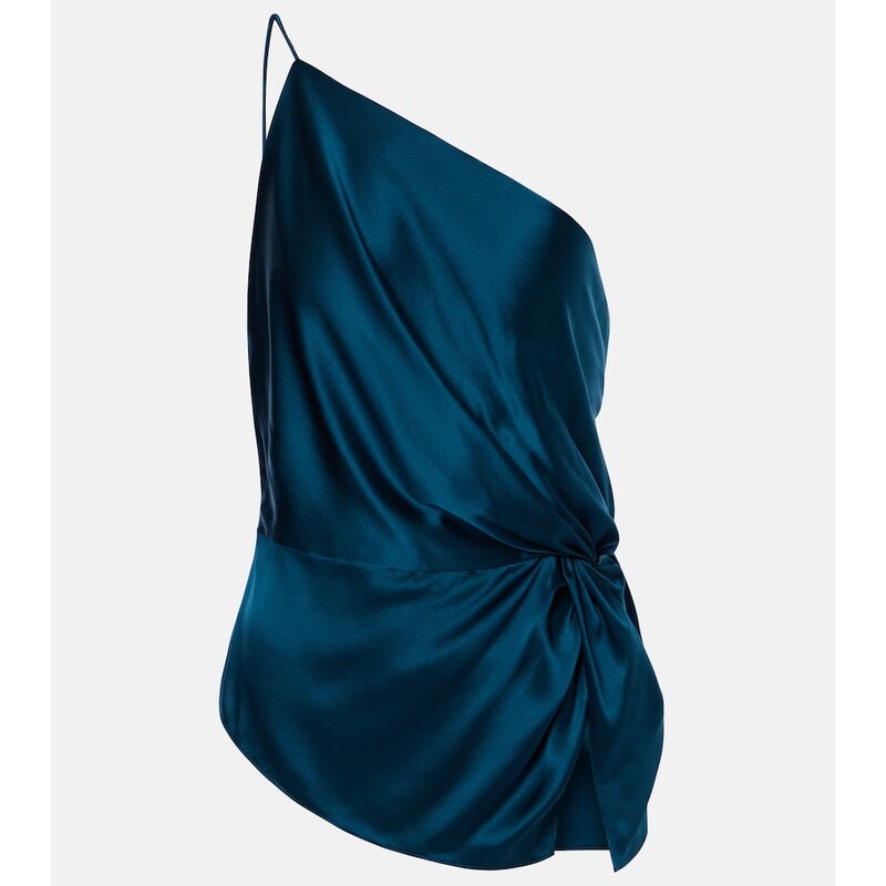 The Sei Gathered silk satin top