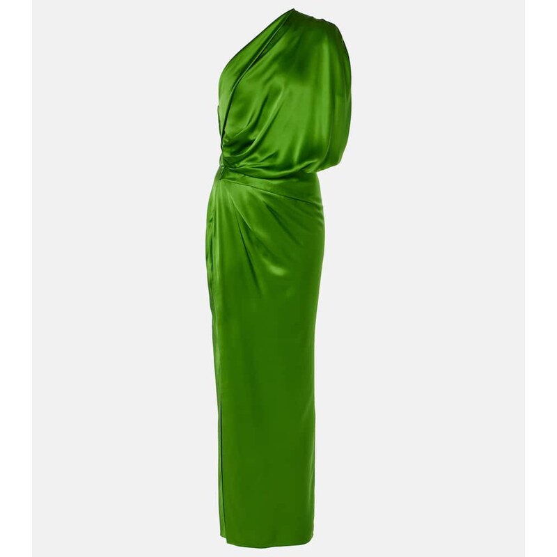 The Sei Draped one-shoulder silk maxi dress