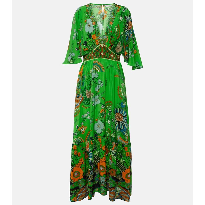 Camilla Embellished floral silk maxi dress