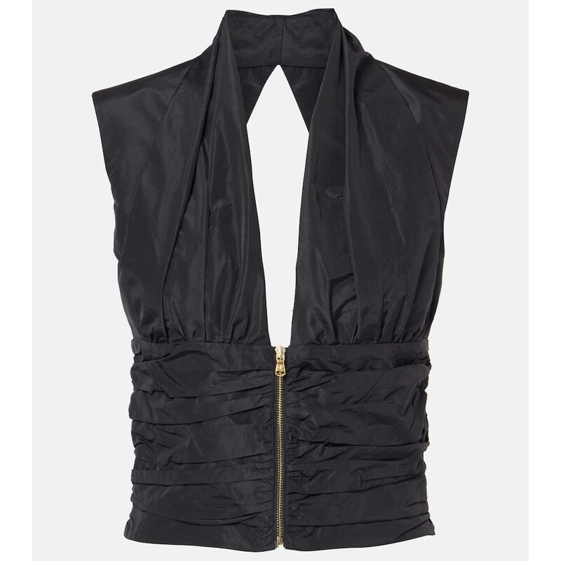 Patou Ruched taffeta top