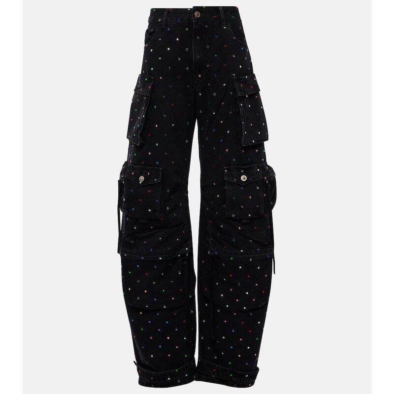 The Attico Fern studded high-rise cargo jeans