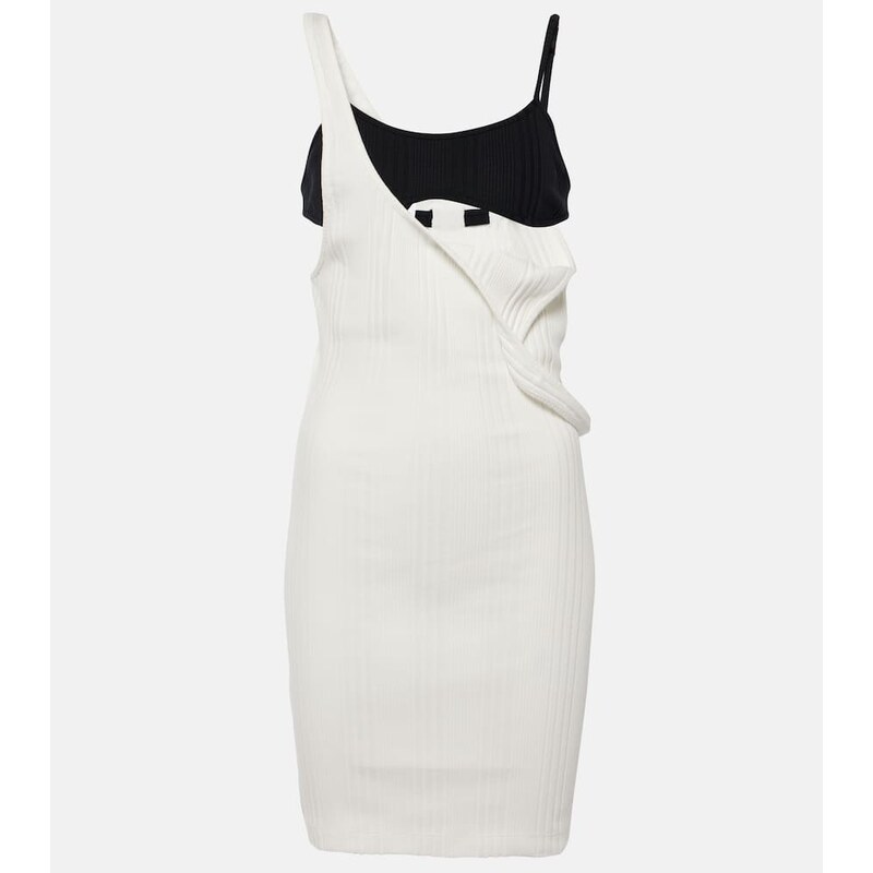 The Attico Ribbed-knit cotton minidress