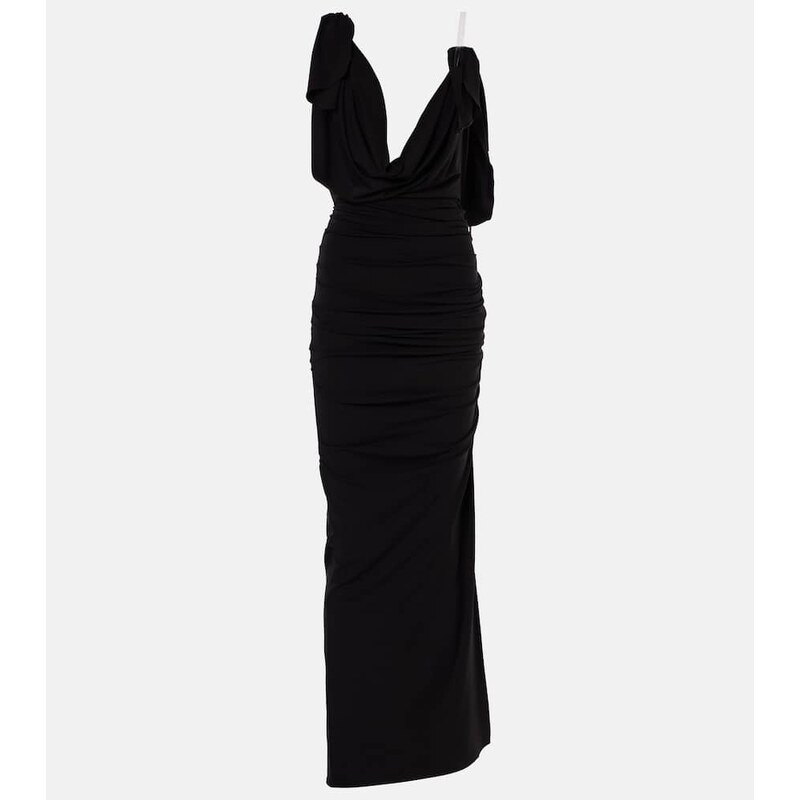 The Attico Ruched draped jersey gown