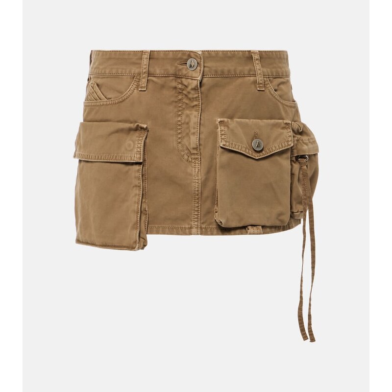 The Attico Fay denim cargo miniskirt