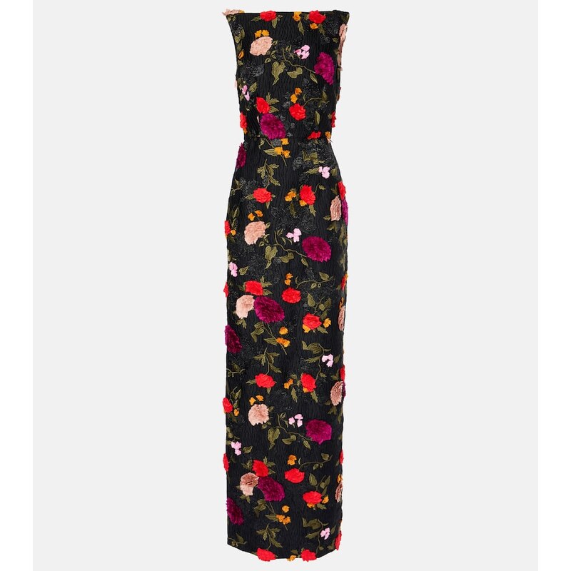 Erdem Embroidered jacquard gown