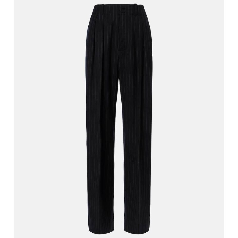 Plan C Pinstripe wool-blend wide-leg pants