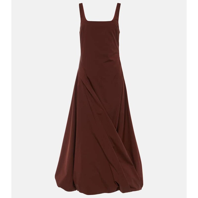 Simkhai Olivia draped cotton-blend poplin midi dress