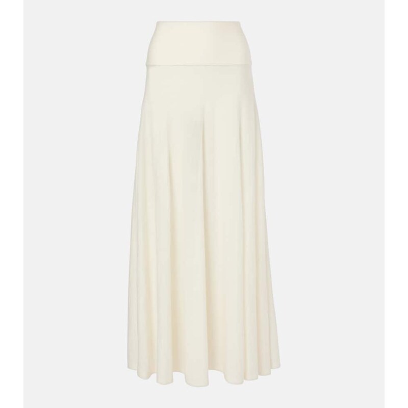 Alaia AlaÃ¯a Low-rise virgin wool maxi skirt