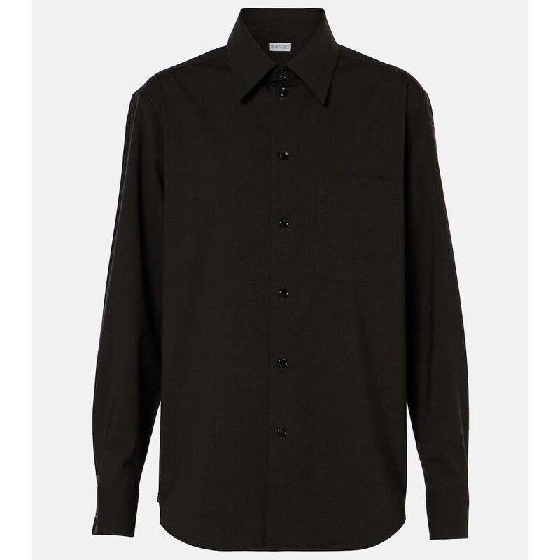 Dámská košile z vlny Burberry v barvě Snug Melange