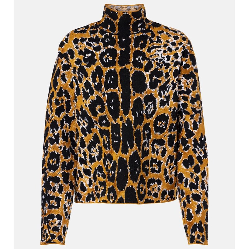 Alaia AlaÃ¯a Leopard jacquard sweater