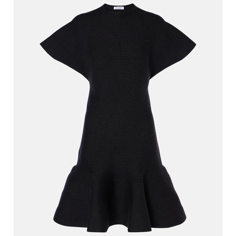 Alaia AlaÃ¯a Wool-blend minidress