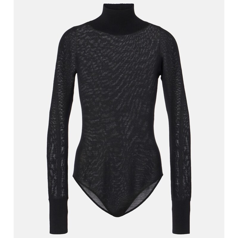 Dámský sheer bodysuit v černé barvě, velikost XL