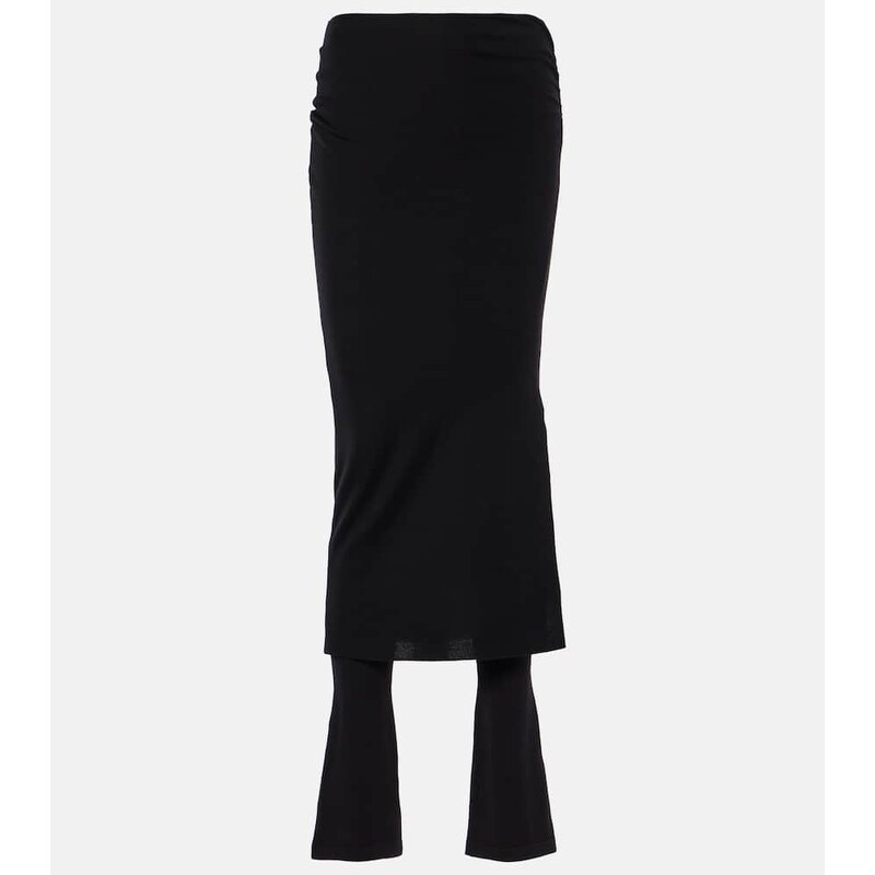 Alaia AlaÃ¯a Ruched wool-blend skirt pants