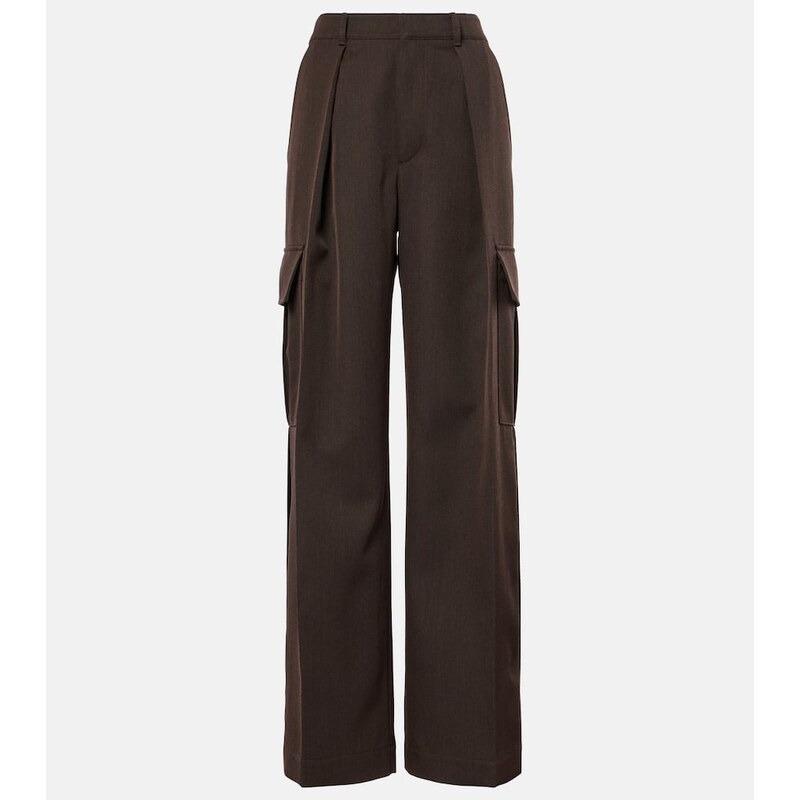 Dámské Burberry kalhoty z vlny hnědo/černé