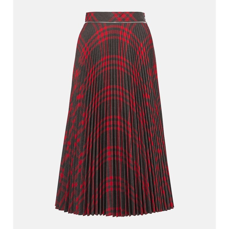 Burberry Burberry Check plissÃ midi skirt