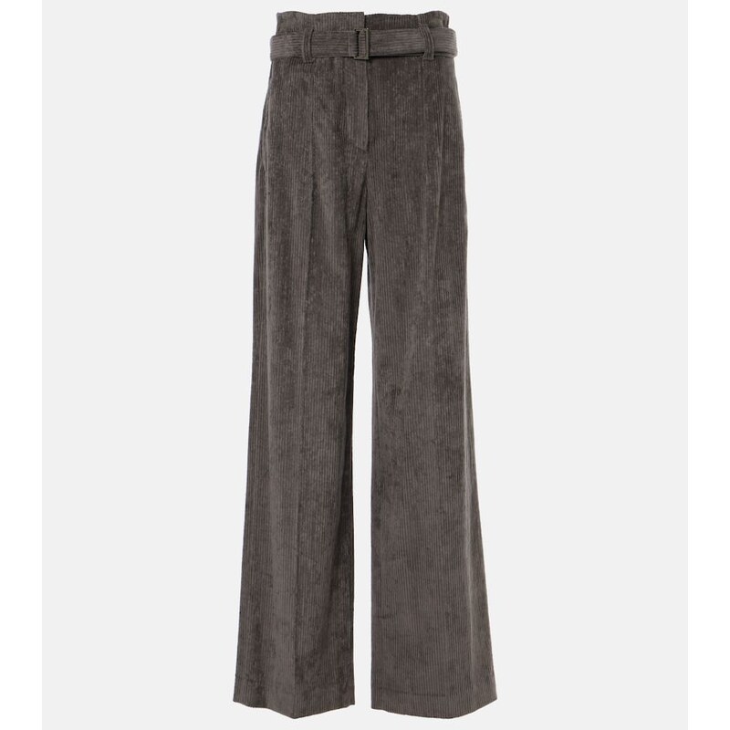 Brunello Cucinelli High-rise cotton tapered pants