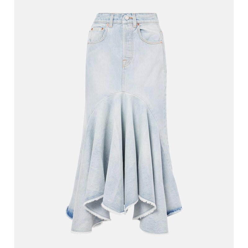 Vetements Godet denim midi skirt
