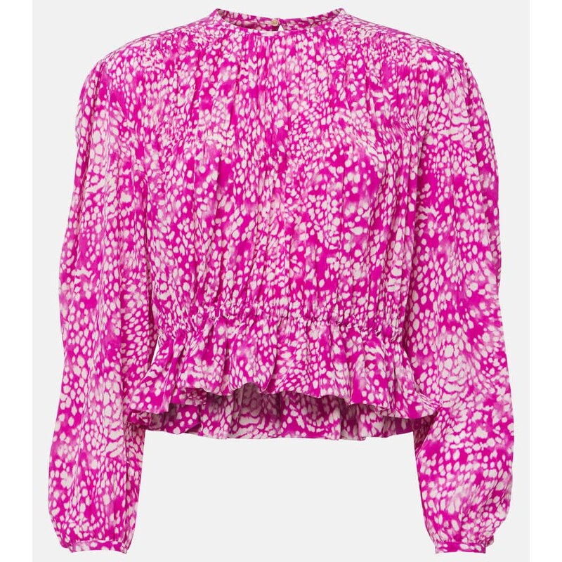 Isabel Marant Gelina printed silk-blend top