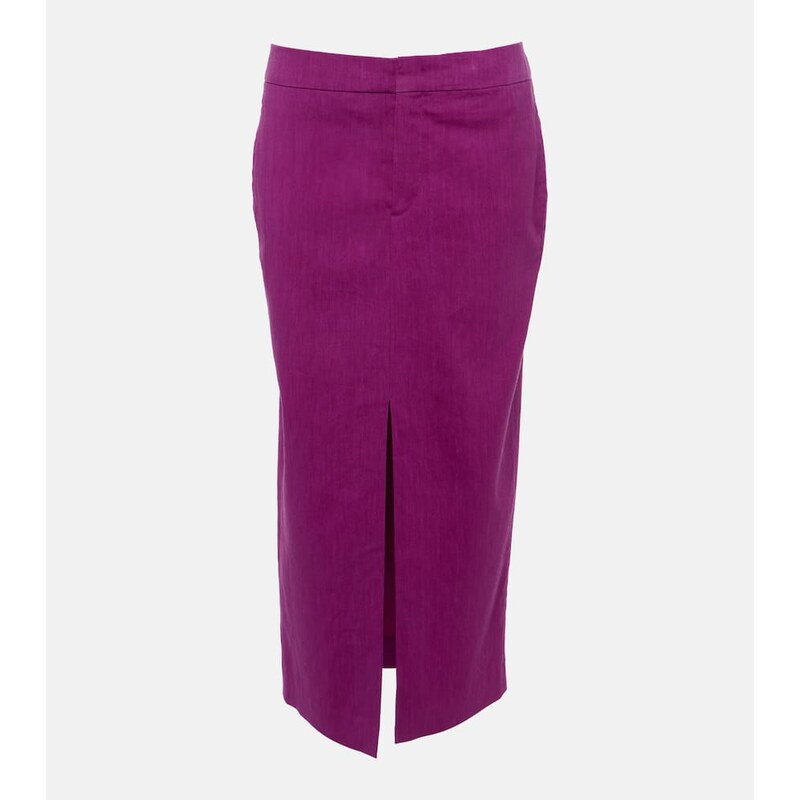 Isabel Marant Dixina linen-blend midi skirt