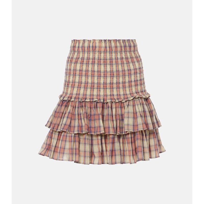 Marant Etoile Naomi checked cotton voile miniskirt