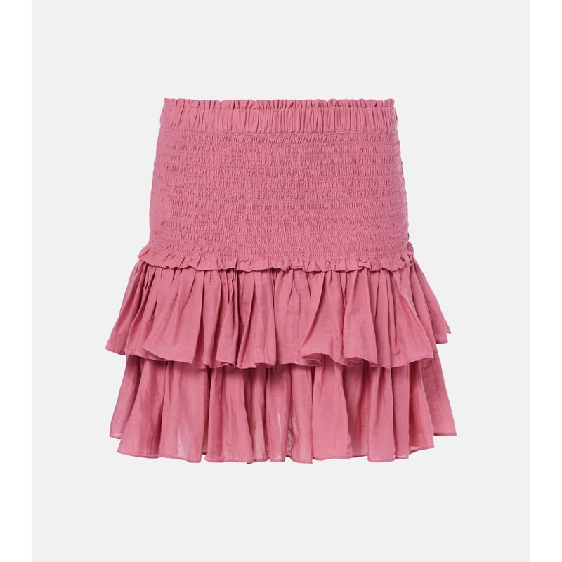 Marant Etoile Naomi shirred ruffled cotton-blend miniskirt