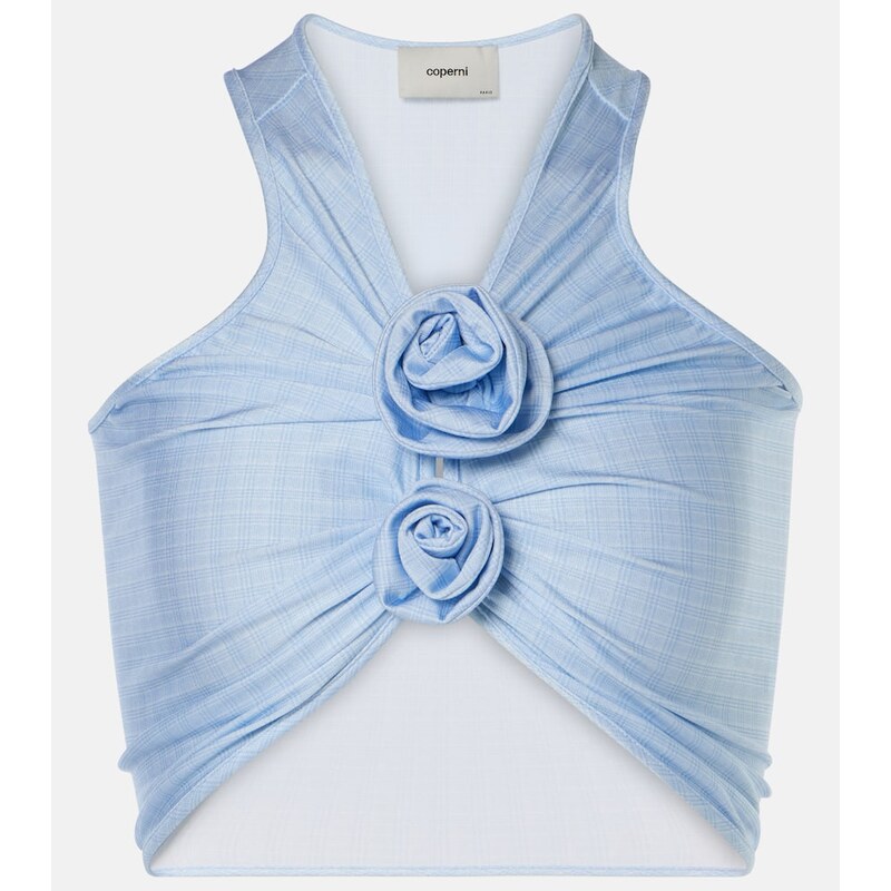 Coperni Floral-appliquÃ crop top