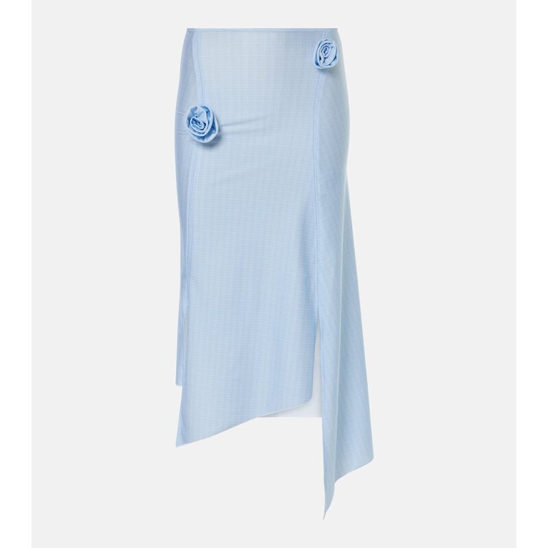 Coperni Floral-appliquÃ asymmetric midi skirt
