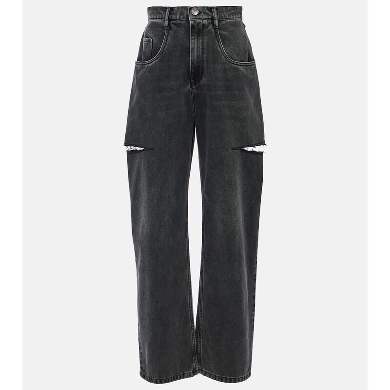 Maison Margiela Cutout high-rise tapered jeans