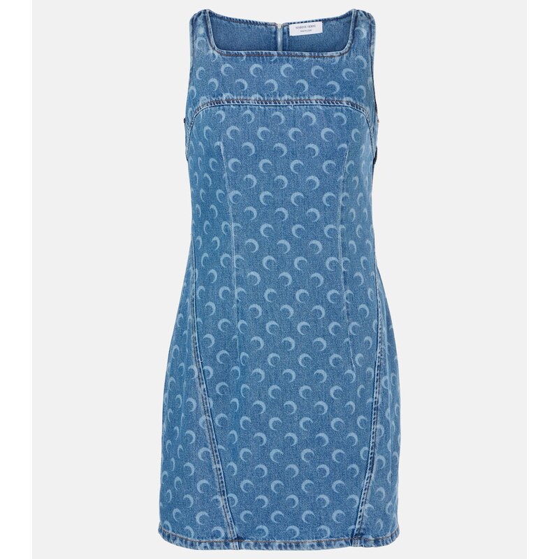 Marine Serre All Over Moon denim minidress