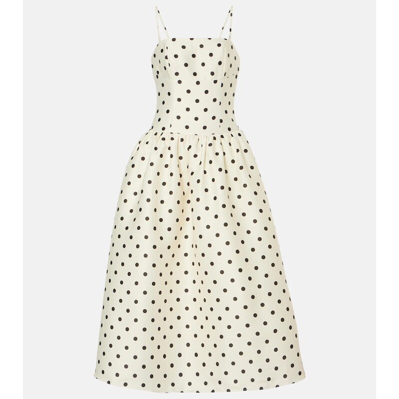 Self-Portrait Polka-dot taffeta corset dress