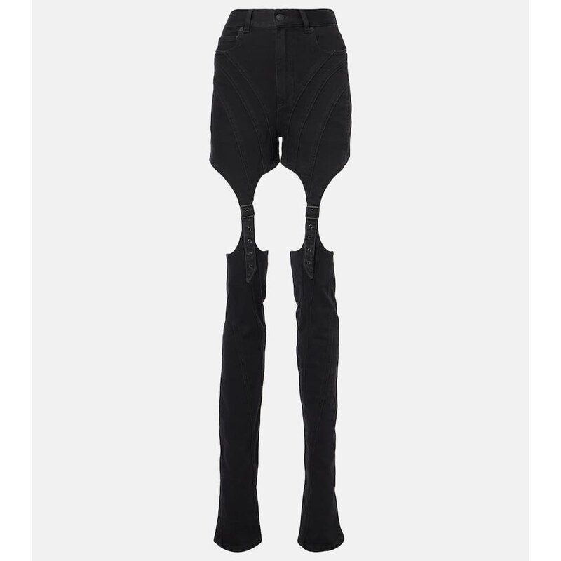 Mugler High-rise cutout skinny jeans
