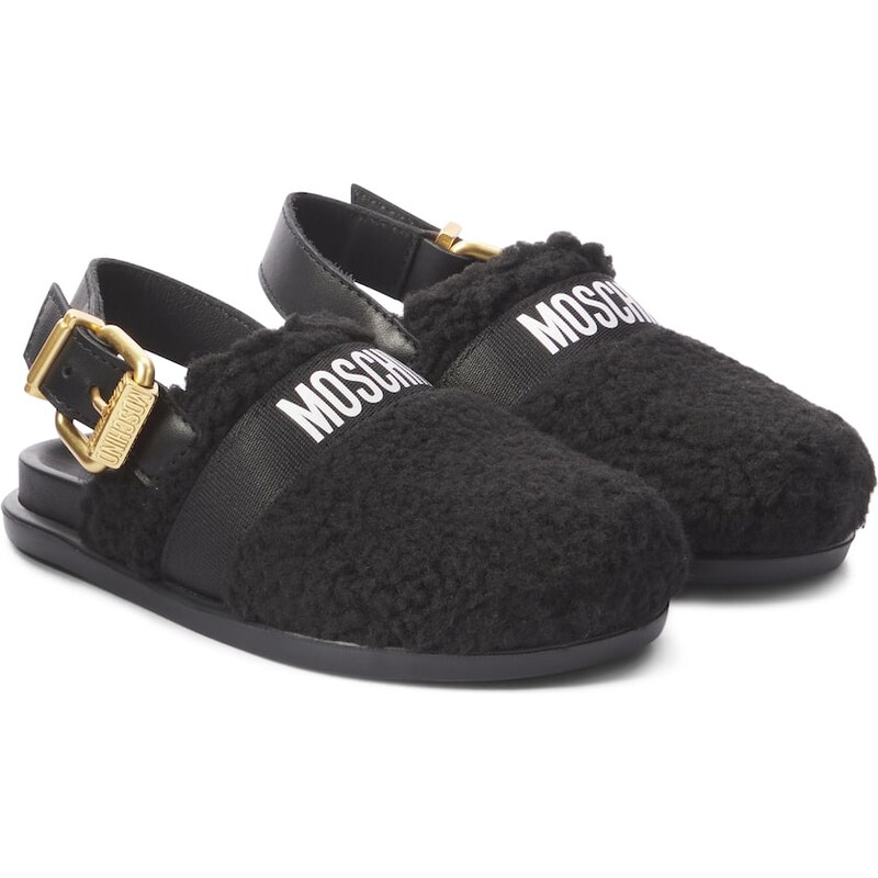Moschino Kids Logo slingback clogs