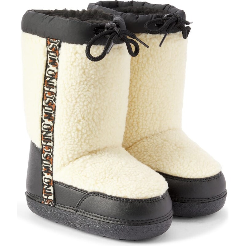 Moschino Kids Faux shearling-lined snow boots