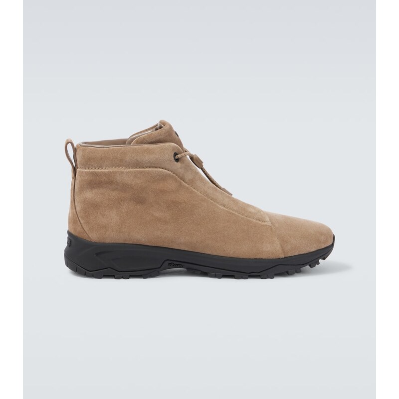 Zegna Triple Stitch suede high-top sneakers
