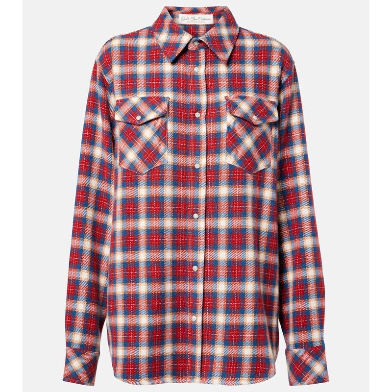 Gods True Cashmere Ski Santa Fe tartan cashmere shirt