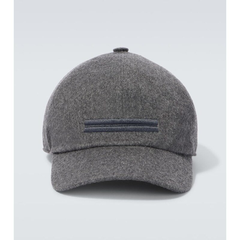 Zegna Cashmere kšiltovka v tmavém šedém odstínu