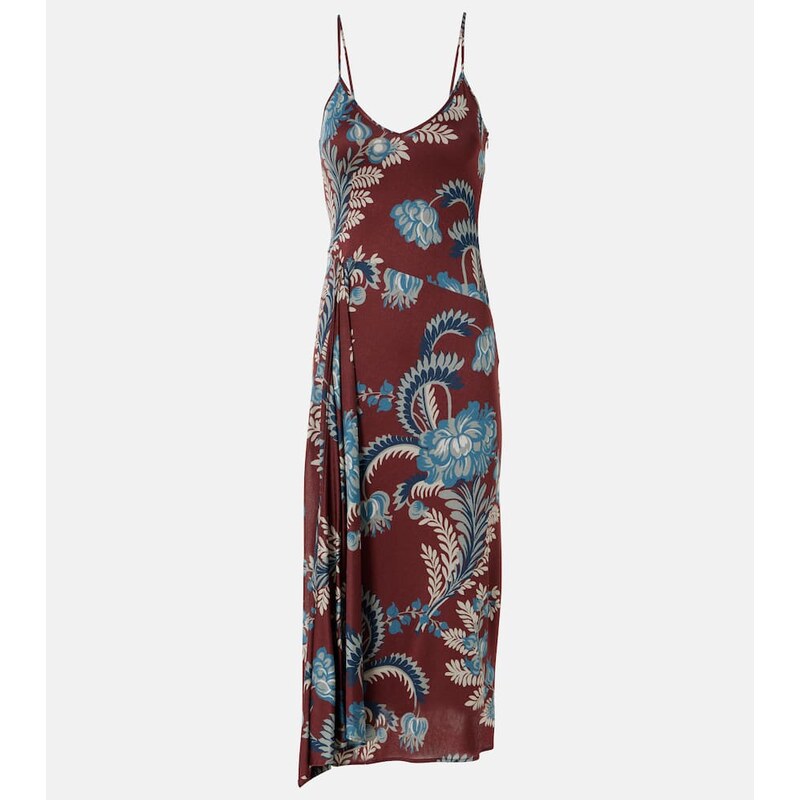Etro Floral satin midi dress