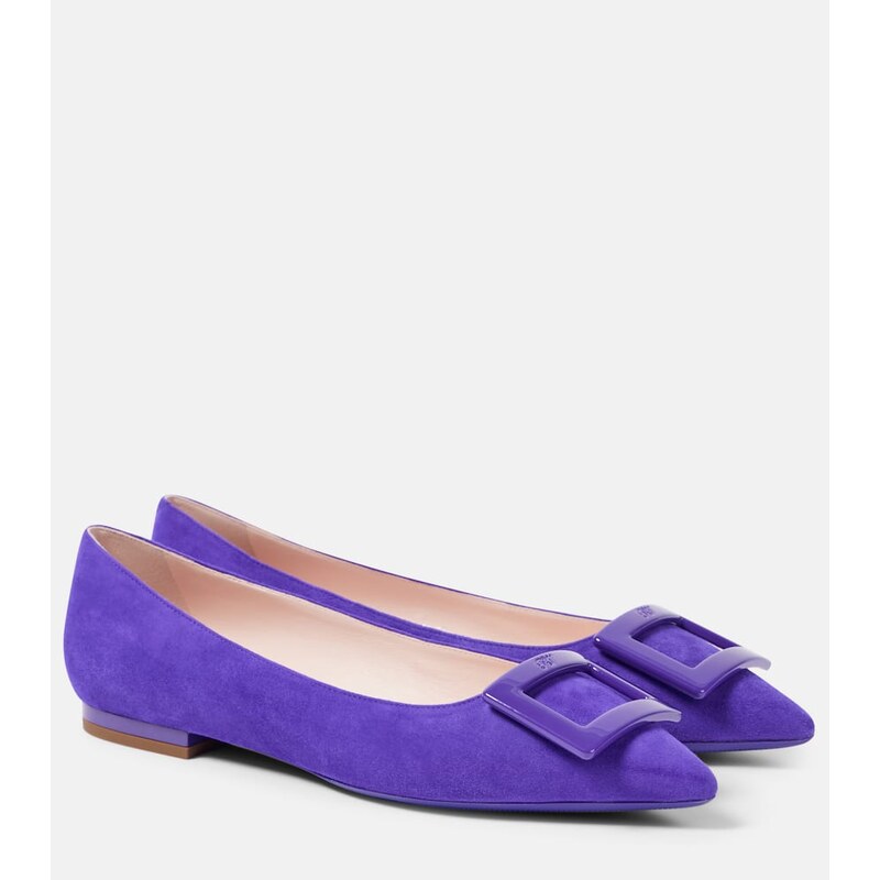 Roger Vivier Gommettine suede ballet flats