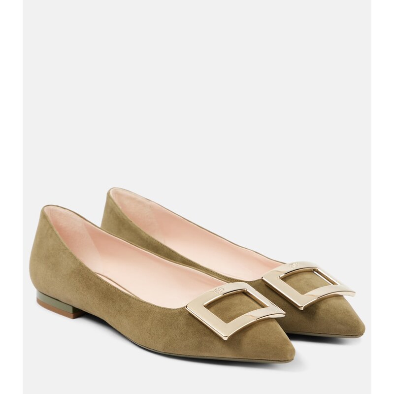 Roger Vivier Gommettine Ball suede ballet flats